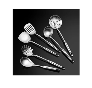 Spatule/tourneur/cuillère à riz en acier miroir Derniers ustensiles de cuisine design Cuillère Manche en bois Prix le plus bas - Product Image 4