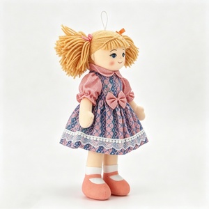 customized Vintage Pigtail Cloth Rag <b>Doll</b>, Soft Fabric Girl Plush <b>Doll</b>, Retro Cottagecore Textile <b>Doll</b> - Product Image 4