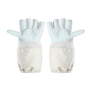2 pares de guantes de apicultura ventilados transpirables para mangas de algodón/poliéster de piel de cabra Unisex puños elásticos nivel a prueba de Picaduras de abeja - Product Image 1