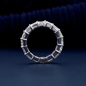 Anillo de diamantes cultivados en laboratorio de corte radiante de Color D E F hermoso anillo de compromiso de plata esterlina VS + regalo de claridad para ella para mujer - Product Image 6