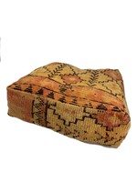 Pouf de sol traditionnel marocain fait main en kilim |   Tapis ottoman vintage |   Décoration d'intérieur douce et écologique |   Utilisation en entrepôt ou en chambre |
