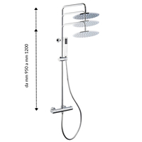 Pommeau de douche rond chromé robinet thermostatique colonne de douche équipée en laiton; ensemble de quincaillerie de bain en paquet 1