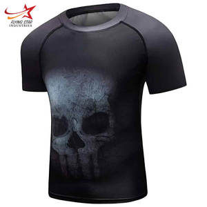 Camisetas de gimnasio para hombre personalizadas de alta calidad, camisetas de compresión con logotipos impresos sublimados de licra, camisetas de gimnasio Premium - Product Image 2
