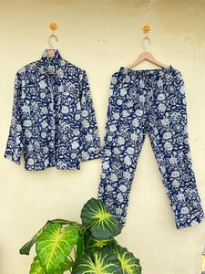 Costume de nuit indien exclusif à imprimé floral fait à la main 100% coton élégant décontracté été automne pour printemps matin luxe ODM approvisionnement - Product Image 3