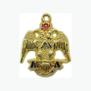 33 Degree Masonic Regalia 33RD Degree Scottish Rite Golden Chain Purple Velvet Back Chain <b>Collar</b> with Small Pendant Jewel - Product Image 4