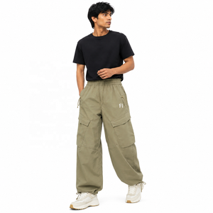 Pantalones Cargo para Hombre, Cintura Elástica Personalizada, Múltiples Bolsillos, Pierna Ancha, Corte Relajado, Estilo Casual, Streetwear, Proveedor Mayorista a Granel en EE. UU. - Product Image 5