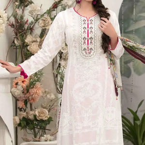 Vestido Salwar Kameez Largo Bordado de Verano Estilo Pakistaní Indio para Mujer, Vestido de Fiesta de Tela Lawn, Servicio OEM - Product Image 3