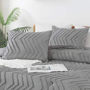 <b>Comforter</b> Medium Grey 3 Pieces Microfiber Lightweight <b>Comforter</b> Set, Bedding <b>Comforter</b> Sets for Queen King Size <b>Bed</b> Set - Product Image 5