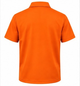 Polo de Manga Corta con Cierre de Cremallera para Hombre, Color Naranja, Logotipo Bordado, Ropa Casual de Trabajo, Uniforme, Secado Rápido, Tejido de Poliéster - Product Image 5