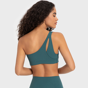Soutien-gorge de sport à une épaule pour femmes OEM ensemble de vêtements de fitness d'entraînement soutien-gorge de sport respirant le plus vendu - Product Image 1