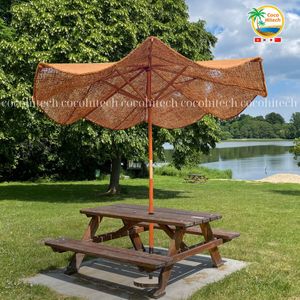 PARASOL TRIANGULAR DE ESTILO TROPICAL ECOLÓGICO DE FIBRA DE COCO NATURAL PREMIUM PARA DECORACIÓN DE EXTERIORES - Product Image 4