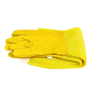 Guantes de piel de oveja Manos protectoras suaves de abejas Tapón Ventilado Manga de algodón Malla Apiarist - Product Image 2
