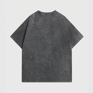 Wholesale Trending Men Casual Burger & French Fries Slogan Printed Short Sleeve T-Shirt Vintage Drop Shoulder Men's T-Shirts - Product Image 2