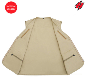 Gilets de pêcheur de pêche à la mouche de chasse en plein air avec multi-poches gilet de journaliste de photographie de voyage vente en gros - Product Image 2