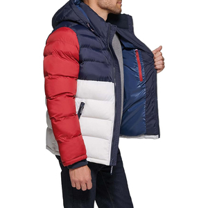 Chaqueta acolchada de lana de invierno para hombre, capucha, estilo callejero, cremallera frontal, servicio OEM disponible, carcasa de nailon, técnicas lavadas, no tejidas - Product Image 2