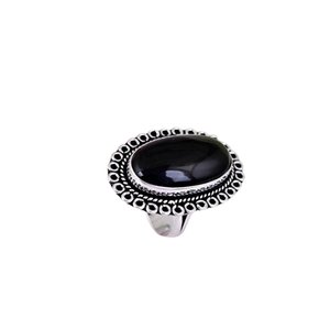 Bague en argent sterling 925 de style bohème pour femme classique Onyx noir pierre précieuse bijoux de mariage faits à la main plaqué rhodium cadeau pour Wif - Product Image 1