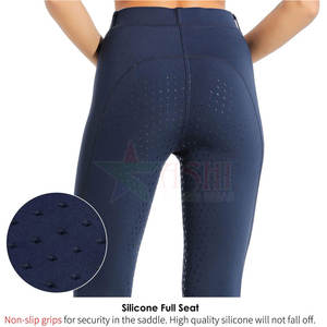 Collants d'équitation pour femmes, taille mi-haute, leggings d'entraînement élastiques, évacuation de l'humidité, antidérapants, imperméables, coupe-vent, spandex/polyester - Product Image 2