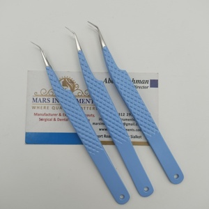 Pinzas de extensión de pestañas de 90 grados de bota de color rosa pálido de alta calidad sostenible - Product Image 3