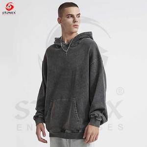 Sudadera con Capucha Personalizada con Lavado Ácido, Oversize, de Algodón Grueso, Estilo Vintage, Unisex, Moda Urbana - Product Image 2