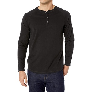Casual Regular Fit Long Sleeve 100% Polyester/Cotton Waffle Fabric O-Neck Quick Dry Breathable T-<b>Shirts</b> for <b>Men</b> - Product Image 1