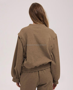 Gran oferta de sudaderas para correr de Invierno para mujer, logotipo personalizado, venta al por mayor, algodón transpirable, manga larga, técnica Jacquard, cuello con capucha - Product Image 2