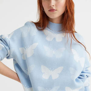 Nouveau style pull d'hiver décontracté à la mode pour femmes pull avec logo sur le devant prix de gros manches complètes pour femmes - Product Image 5