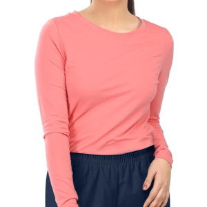 Nouveaux styles 2024 – Blouse infirmière personnalisable à manches longues et col rond pour femme, en jersey extensible et coupe ajustée, avec logo personnalisable, qualité supérieure - Product Image 1