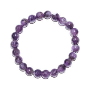 Natural Amethyst <b>Bead</b> <b>Bracelet</b> 8mm Round <b>Beads</b> 7 Inch Handmade Gemstone <b>Bracelet</b> Wholesale Supplier Christian Gift Jewelry - Product Image 1