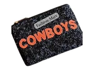 Monedero con cuentas de vaqueros, accesorio personalizado para fanáticos de la Universidad de Oklahoma, artículo de estilo universitario - Product Image 6