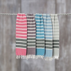 Best Quality Eco-Friendly Quick-Dry Turkish Cotton Striped Beach <b>Hammam</b> Bath Fouta <b>Towel</b> with Tassels Customizable Avior - Product Image 1