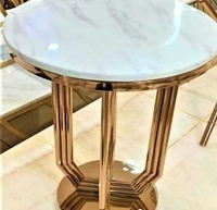 Table basse moderne de luxe en métal doré avec plateau en marbre, meubles pour la maison
