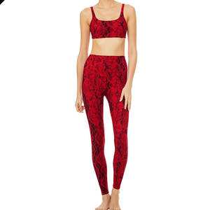 Ensemble de yoga sans couture grande taille en marque propre OEM, vêtements de sport deux pièces pour femmes, vêtements de sport de gym, logo personnalisé, pantalon, soutien-gorge de sport - Product Image 3