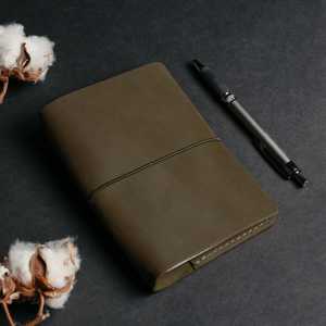 Funda de Cuaderno Minimalista de Cuero Genuino, Resistente a Olores, Resistente y Cómoda, Recargable, Tamaño A5, para Oficina y Estudio - Product Image 4