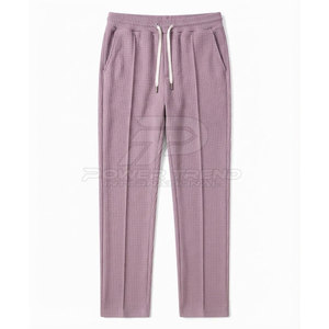 Factory Supplier Custom <b>Men</b> Waffle Knitted Spring Solid Set <b>Thermal</b> Two Piece Outfit with Matching <b>Top</b> Bottom Casual Wear - Product Image 4