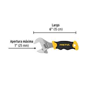 Chiave regolabile (chiave corta) 6 'cromata con impugnatura, Pretul - Product Image 4