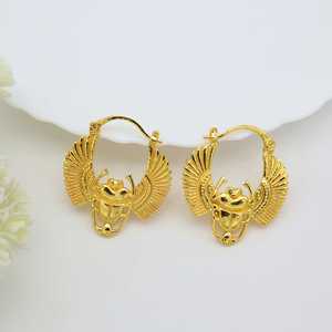 Pendientes de Aro Escarabajo de Moda de Alta Demanda, Joyería Boho de Latón para Mujer, Chapados en Oro de 18k, Diseño de Animal Escarabajo Egipcio, Venta al por Mayor/OEM/ODM - Product Image 6