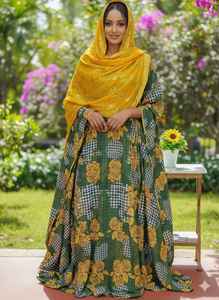 Robe en coton jacquard écologique de qualité supérieure, imprimée numériquement avec des motifs de roses, pour les occasions de mariage des filles - Product Image 5