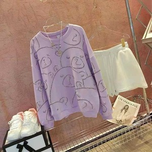 Automne nouvelle tendance pull pour femmes de haute qualité industrie lourde diamants sweats à capuche - Product Image 5