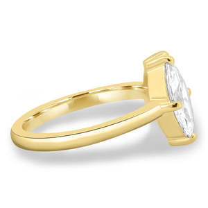 Anillo de Diamantes Cultivados en Laboratorio con Corte Brillante en Forma de Pera y Marquesa, en Oro Amarillo, Anillo de Moda al por Mayor, Regalo para Ella - Product Image 2