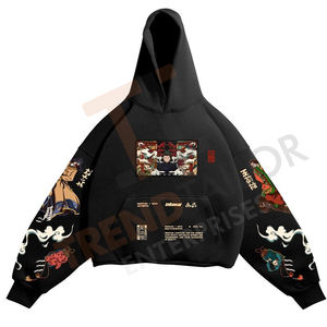 Sweat-shirt à capuche pour homme en coton lourd, personnalisé avec impression DTG, taille plus, pull-over uni de luxe - Product Image 2