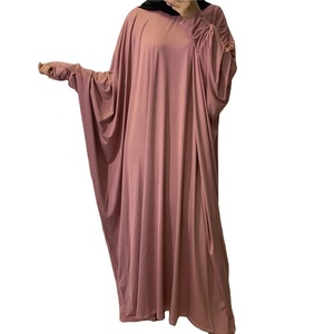 2023 femmes XXL lin mousseline de soie caftan robe dubaï Abaya manches longues Hijab Compatible décontracté Style islamique turc musulman - Product Image 1