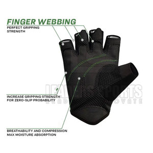 Guantes de Gimnasio de Cuero de Alta Calidad, Medios Dedos, Transpirables, Antideslizantes, con Correa Ajustable para la Muñeca - Product Image 5