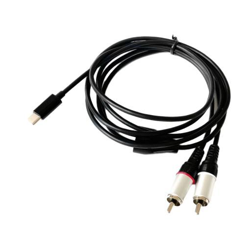 Type-c 2RCA Copper Pure Audio Amplifier Cable 150cm PVC Silver Monitor Speakers Combo RCA Gua Stock MALE-MALE for Projector