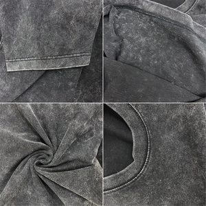 Camiseta en blanco pesado lavado ácido camiseta Vintage de algodón en blanco pesado camiseta de gran tamaño - Product Image 5