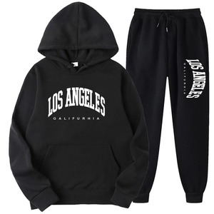 Hombres/Mujeres Trajes deportivos Moda Chándal Sudaderas con capucha + Pantalones Conjuntos de dos piezas Correr Casual Sudaderas Pantalón de chándal - Product Image 3