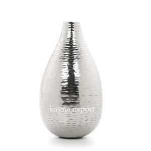 Vase à fleurs artisanal en cuivre martelé et aluminium, design côtier unique avec finition antique, vase pour la décoration de la maison et des mariages - Product Image 5