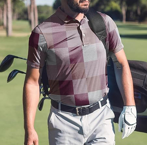 Polo de Golf de secado rápido de alta calidad para hombre, Polo bordado de punto de manga corta elástico transpirable sin costuras personalizado - Product Image 3