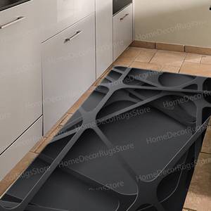 พรมพิมพ์ลายเรขาคณิต - ดีไซน์ทันสมัย หรูหรา สำหรับห้องนั่งเล่นและห้องนอน พรมเนื้อนุ่มแบบไม่ถักทอ - Product Image 1