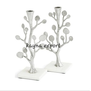 New Fancy Decorative Three-Branch Candle Stand Handmade Aluminum Metal with Nickel Plating for Home Lighting Decor Candle Stand - Product Image 6