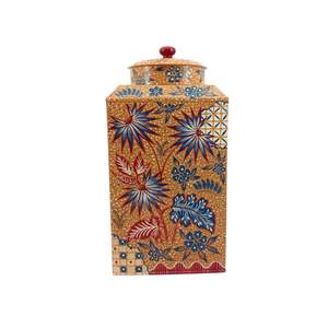 Tubo Decorativo Reutilizable Resistente de Papel de Aluminio con Diseño Tradicional Indonesio de Batik para Regalos de Ramadán, Venta al por Mayor - Product Image 3